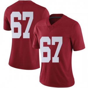 NCAA Women's Alabama Crimson Tide #67 Donovan Hardin Stitched College Nike Authentic No Name Crimson Football Jersey YM17F38XC
